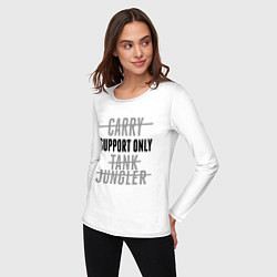 Лонгслив хлопковый женский Support only, цвет: белый — фото 2