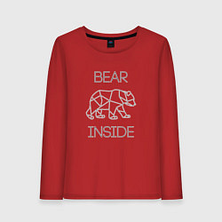 Лонгслив хлопковый женский Bear Inside, цвет: красный