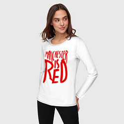 Лонгслив хлопковый женский Manchester is Red, цвет: белый — фото 2