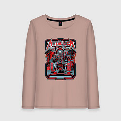 Лонгслив хлопковый женский Metallica: Robot Style, цвет: пыльно-розовый