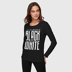 Лонгслив хлопковый женский Juventus: Black & White, цвет: черный — фото 2