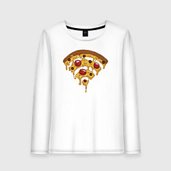 Лонгслив хлопковый женский Wi-Fi Pizza, цвет: белый