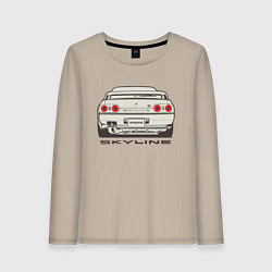 Лонгслив хлопковый женский Nissan Skyline R32, цвет: миндальный