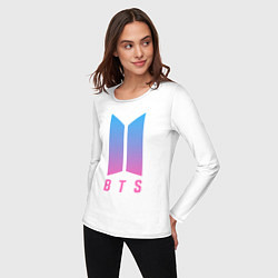Лонгслив хлопковый женский BTS: Neon J-Hope, цвет: белый — фото 2