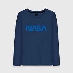 Лонгслив хлопковый женский NASA, цвет: тёмно-синий