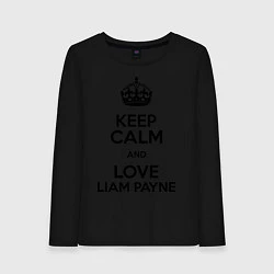 Лонгслив хлопковый женский Keep Calm & Love Liam Payne, цвет: черный