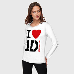 Лонгслив хлопковый женский I love 1D, цвет: белый — фото 2