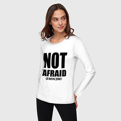 Лонгслив хлопковый женский Not Afraid, цвет: белый — фото 2