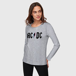 Лонгслив хлопковый женский AC/DC, цвет: меланж — фото 2