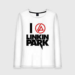Лонгслив хлопковый женский I love Linkin Park, цвет: белый