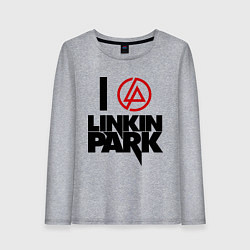 Лонгслив хлопковый женский I love Linkin Park, цвет: меланж