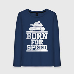 Лонгслив хлопковый женский Born for Speed, цвет: тёмно-синий