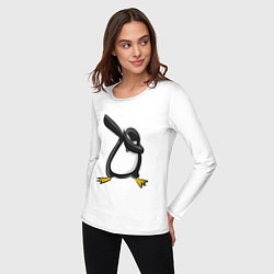 Лонгслив хлопковый женский DAB Pinguin, цвет: белый — фото 2