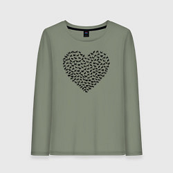 Лонгслив хлопковый женский Собаковое сердце, цвет: авокадо