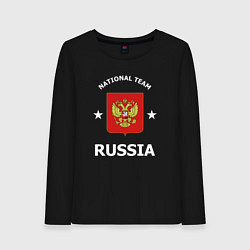Лонгслив хлопковый женский NATIONAL TEAM RUSSIA, цвет: черный