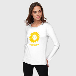 Лонгслив хлопковый женский 21 Pilots: Sunflower, цвет: белый — фото 2