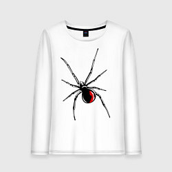 Лонгслив хлопковый женский Черная вдова, цвет: белый