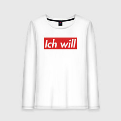 Лонгслив хлопковый женский Ich will, цвет: белый