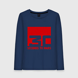 Лонгслив хлопковый женский 30 seconds to mars, цвет: тёмно-синий