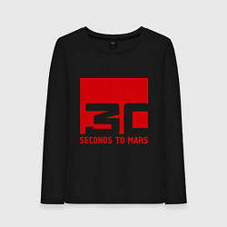 Лонгслив хлопковый женский 30 seconds to mars, цвет: черный