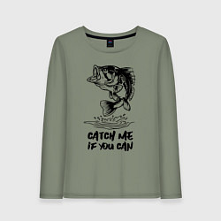 Лонгслив хлопковый женский Catch me if you can, цвет: авокадо