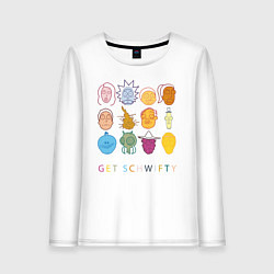 Лонгслив хлопковый женский Get Schwifty, цвет: белый