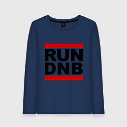 Лонгслив хлопковый женский RUN DNB, цвет: тёмно-синий
