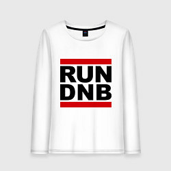 Лонгслив хлопковый женский RUN DNB, цвет: белый