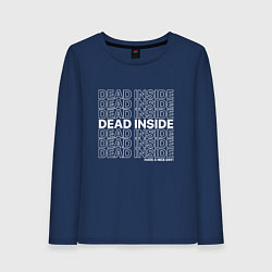 Лонгслив хлопковый женский Dead inside, цвет: тёмно-синий