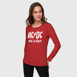 Лонгслив хлопковый женский ACDC BACK IN BLACK, цвет: красный — фото 2