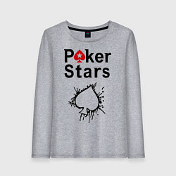 Лонгслив хлопковый женский Poker Stars, цвет: меланж