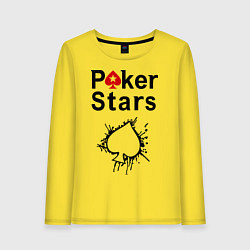 Лонгслив хлопковый женский Poker Stars, цвет: желтый