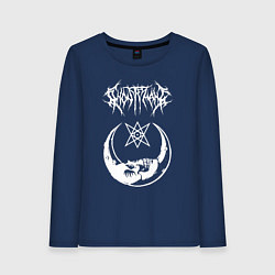 Лонгслив хлопковый женский GHOSTEMANE, цвет: тёмно-синий