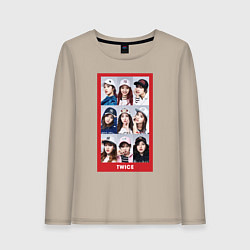 Лонгслив хлопковый женский TWICE, цвет: миндальный