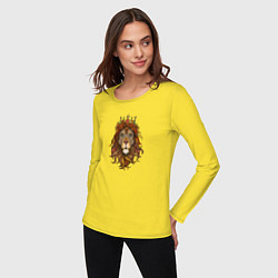 Лонгслив хлопковый женский Король Лев, цвет: желтый — фото 2