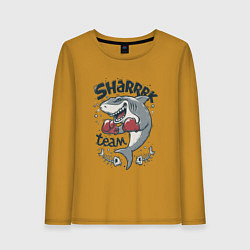 Лонгслив хлопковый женский Shark Team, цвет: горчичный
