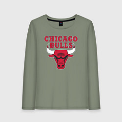Лонгслив хлопковый женский CHICAGO BULLS, цвет: авокадо