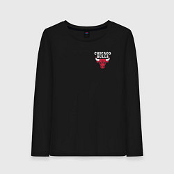 Лонгслив хлопковый женский CHICAGO BULLS НА СПИНЕ, цвет: черный