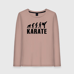 Лонгслив хлопковый женский Karate Evolution, цвет: пыльно-розовый