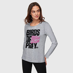 Лонгслив хлопковый женский Birds of Prey logo, цвет: меланж — фото 2