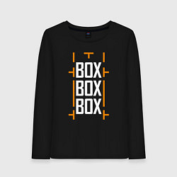 Лонгслив хлопковый женский Box box box, цвет: черный