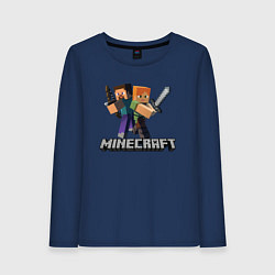 Лонгслив хлопковый женский MINECRAFT, цвет: тёмно-синий