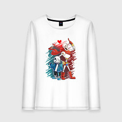 Лонгслив хлопковый женский UNDERTALE, цвет: белый
