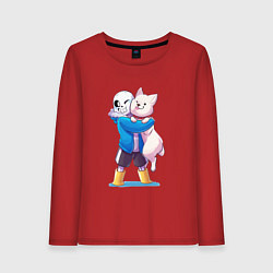 Лонгслив хлопковый женский UNDERTALE, цвет: красный