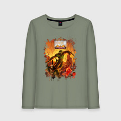 Лонгслив хлопковый женский DOOM, цвет: авокадо