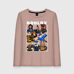 Лонгслив хлопковый женский ROBLOX, цвет: пыльно-розовый