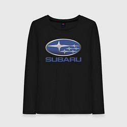 Лонгслив хлопковый женский SUBARU, цвет: черный