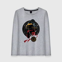 Лонгслив хлопковый женский Стальной алхимик, цвет: меланж