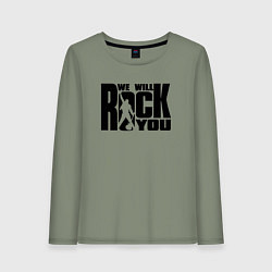 Лонгслив хлопковый женский QUEEN, цвет: авокадо