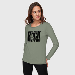 Лонгслив хлопковый женский QUEEN, цвет: авокадо — фото 2